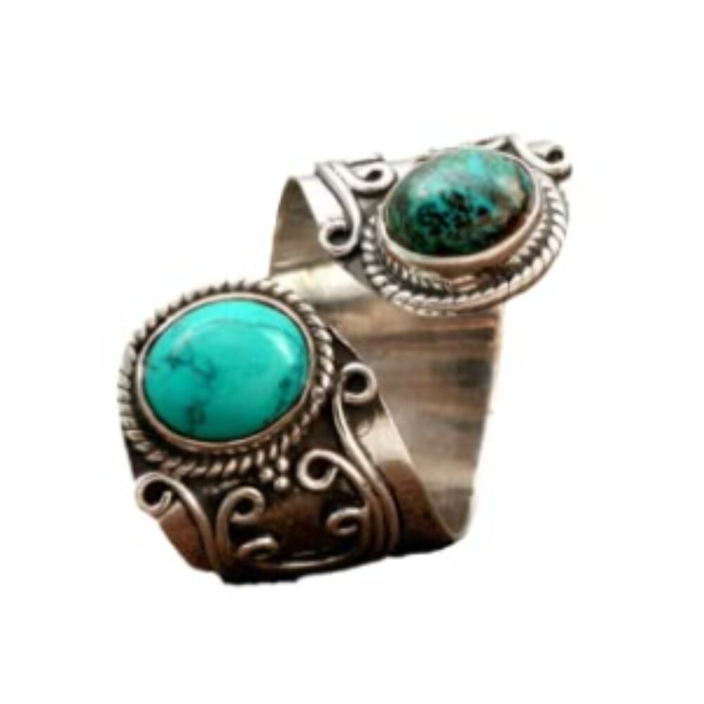 Turquoise Statement Resizable Ring - image 2
